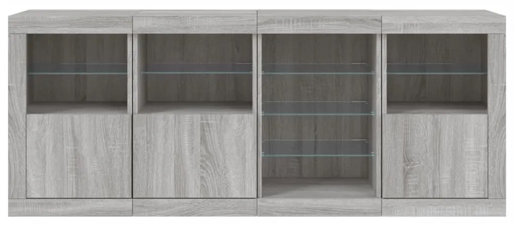 vidaXL Μπουφές με LED Γκρι Sonoma 164 x 37 x 67 εκ.