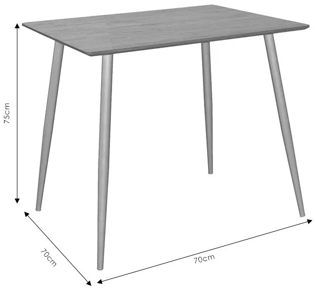 Τραπέζι Cuba pakoworld MDF sonoma-λευκό 70x70x75εκ