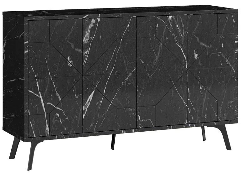 Μπουφές Ursula μαύρο μαρμάρου 123x35x77.5εκ 123x35x77.5 εκ.