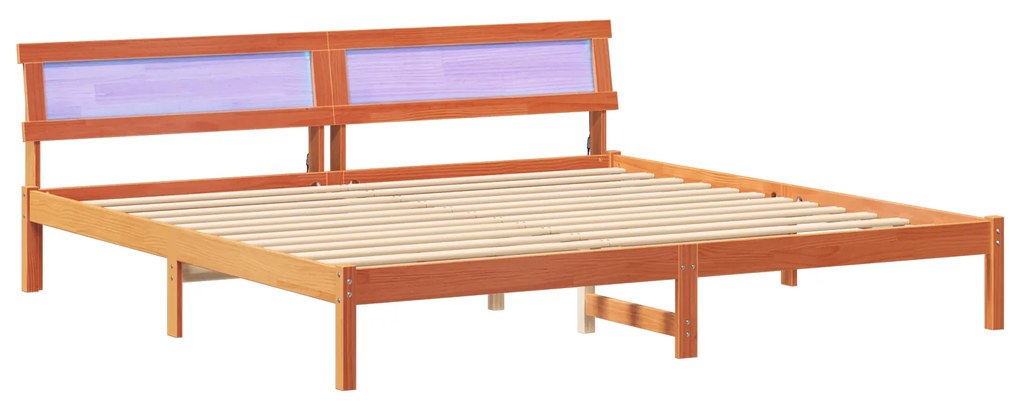 vidaXL Σκελετός Κρεβατιού Καφέ κεριού 200 x 200 cm Μασίφ ξύλο πεύκου