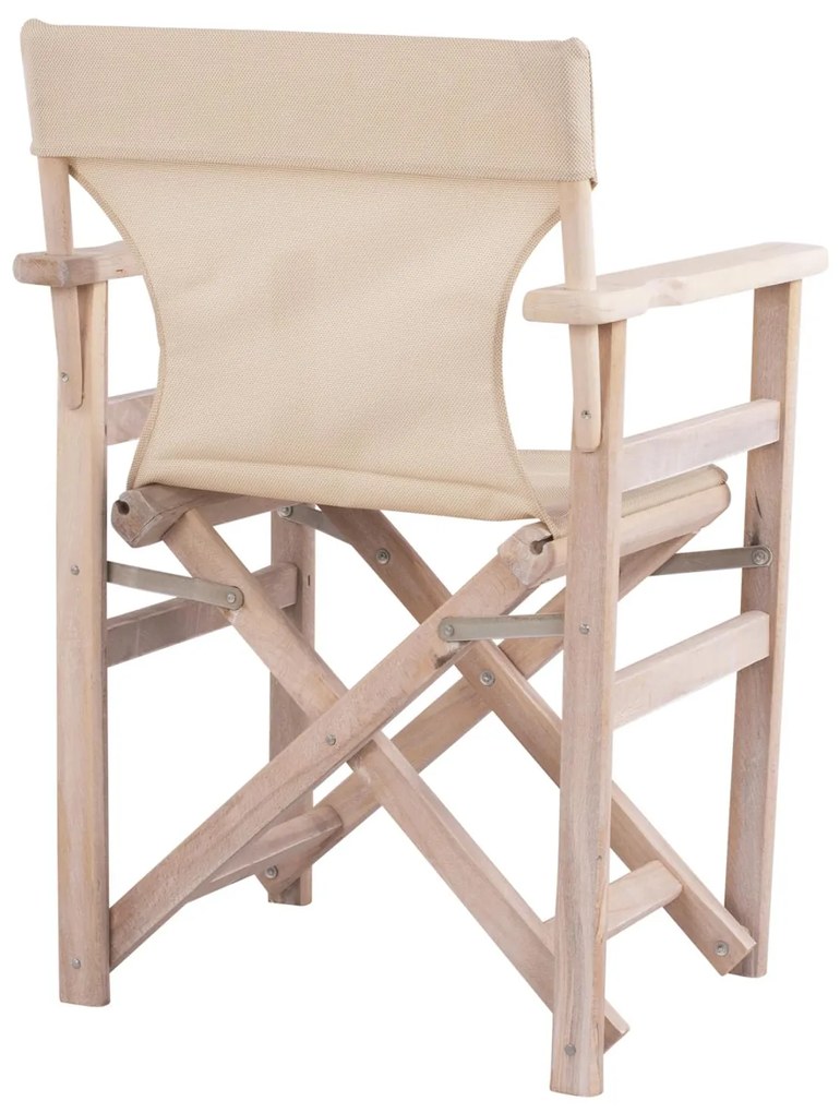 Καρέκλα Σκηνοθέτη ΛΗΜΝΟΣ C10453.60 Chalk Finish Λευκή Εμποτισμού με PVC Εκρού 57x54x88.5 εκ.