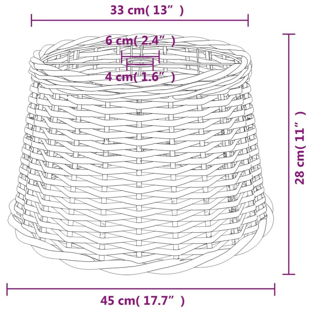 Καπέλο Φωτιστικού Οροφής Καφέ Ø45x28 εκ. από Wicker - Καφέ