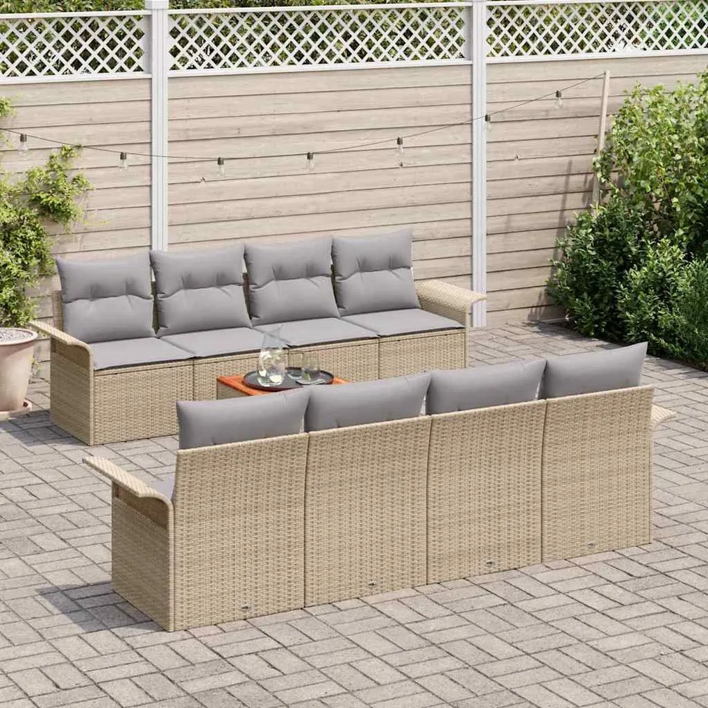 vidaXL Σετ Καναπέ Κήπου 7 pcs Μπεζ, Ανοιχτό Γκρι 55 x 55 x 37 εκ