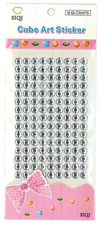 Στρας Ø5mm αυτοκόλλητα λευκά 135τεμ/blister  τμχ.