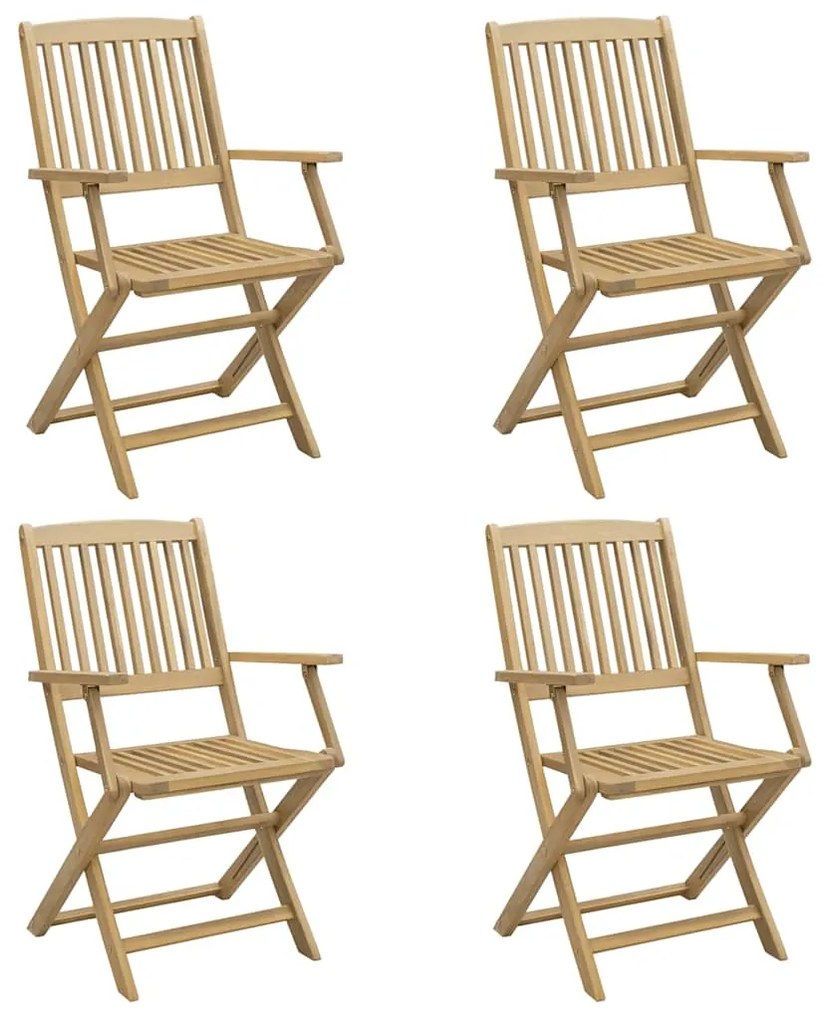 vidaXL Καρέκλες Κήπου Πτυσσόμενες 4 τεμ 57,5x54,5x90 εκ. Μασίφ Ακακία
