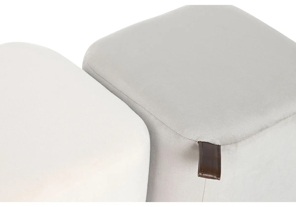 Υποπόδια DKD Home Decor Κίτρινο Μπλε Μπεζ Γκρι Scandi 35 x 35 x 35 cm (x2)