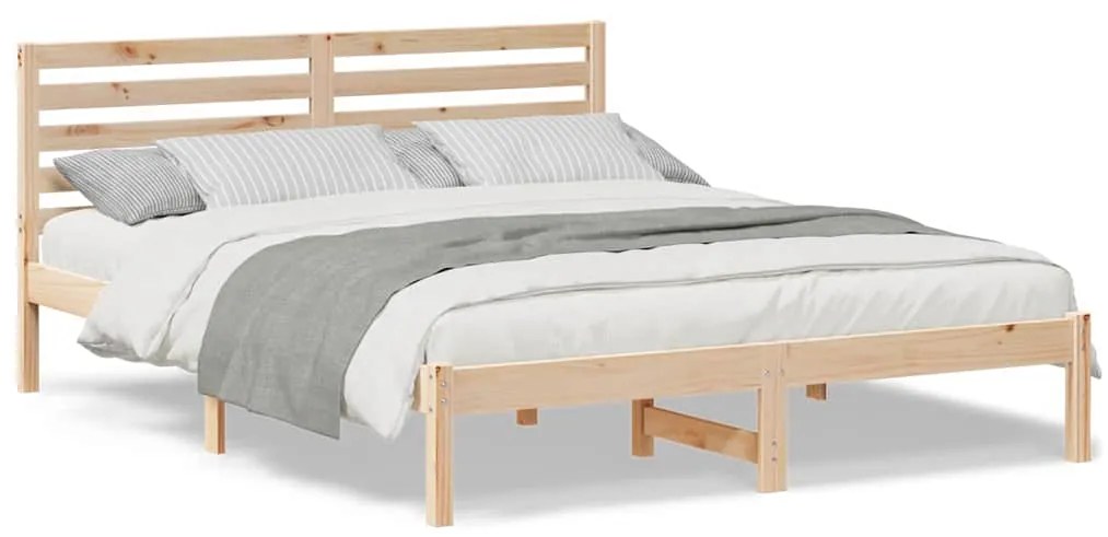 vidaXL Σκελετός Κρεβατιού Καφέ 150 x 200 cm Στερεά ξυλεία πεύκου