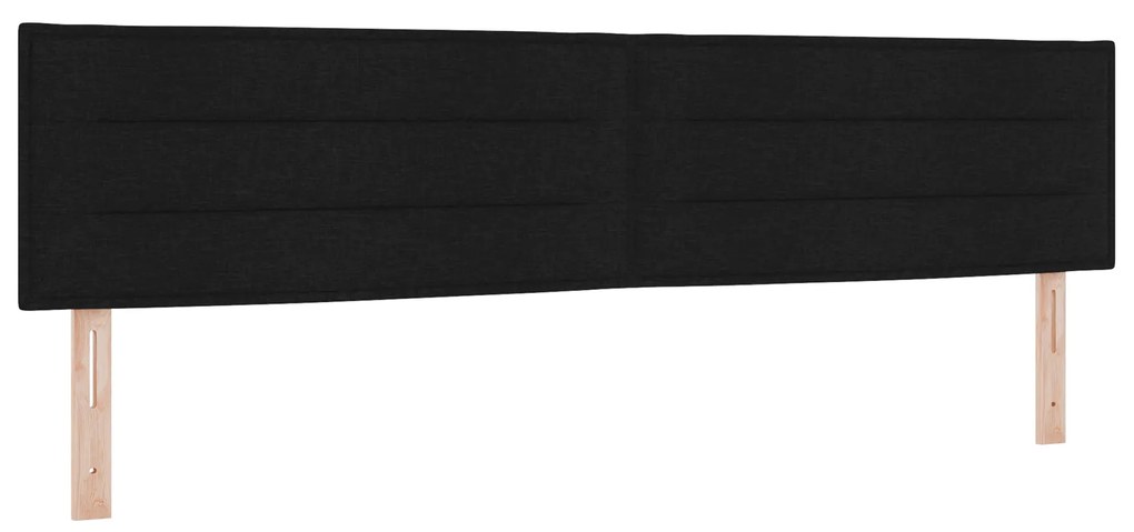 vidaXL Κρεβάτι Box Spring με Στρώμα Μαύρο 200x200 εκ. Ύφασμα
