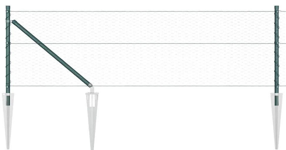 vidaXL Εξάγωνο Φράχτη Πράσινο 0,8 x 50 μ Χάλυβας