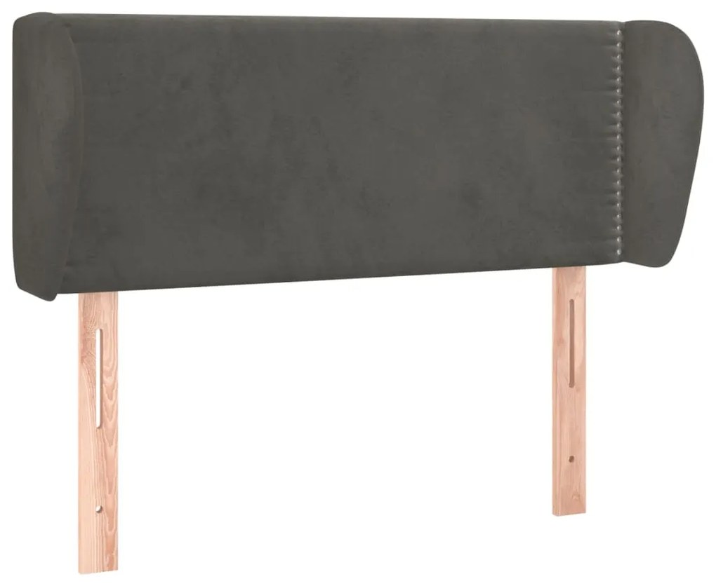 Κεφαλάρι με Πτερύγια Σκούρο Γκρι 93x23x78/88 εκ. Βελούδινο 3117041