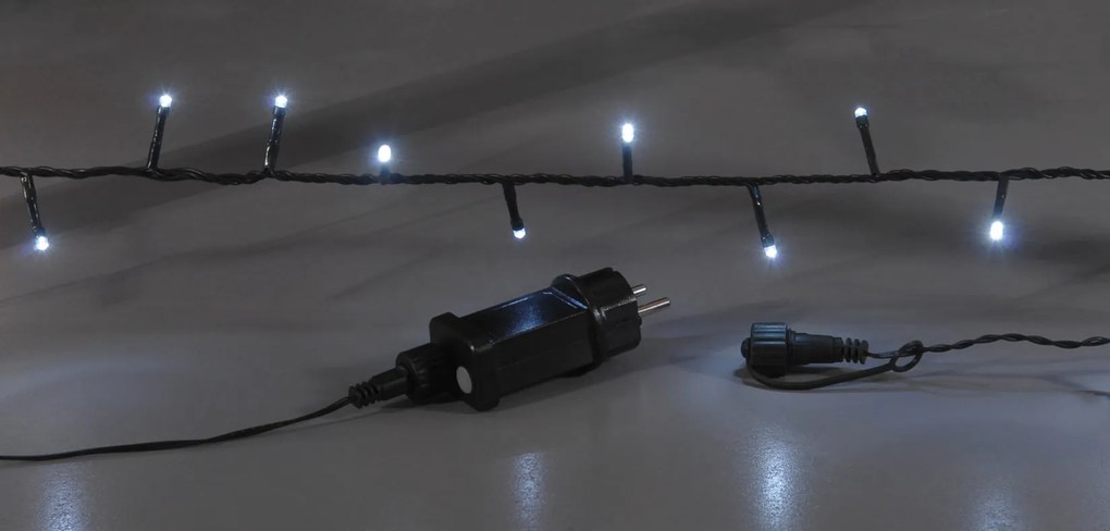 500Led Λαμπάκια Με Πρόγραμμα,Επέκταση Και Μετασχηματιστή Ip44 ,Πράσινο Καλώδιο/Λευκό Λαμπάκι 25 Μέτρα (Kelvin: 6.000 - 10.000) Με Καρούλι Αποθήκευσης