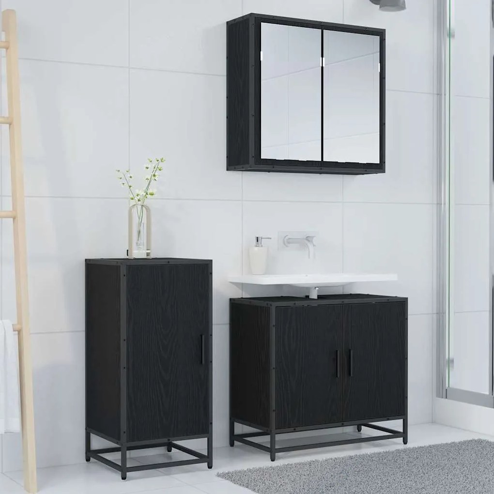 vidaXL Πλαϊνό γραφείο Μαύρη δρυς 35 x 35.5 x 76 εκ Επεξεργασμένο ξύλο