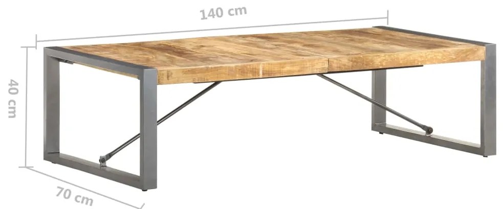 vidaXL Τραπεζάκι Σαλονιού 140 x 70 x 40 εκ. Ακατέργαστο Ξύλο Μάνγκο