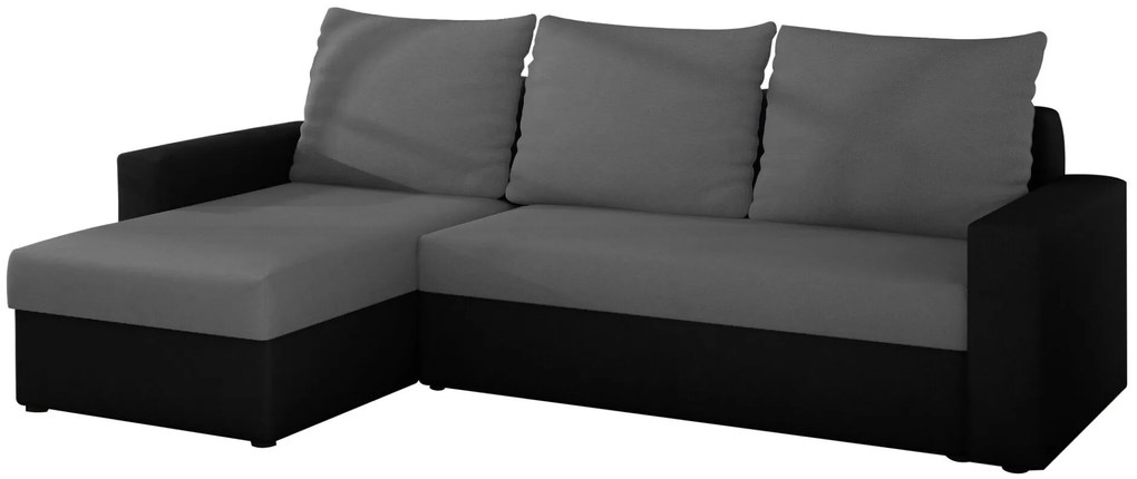 Γωνιακός καναπές Luno-Γκρι – Μαύρο - 237.00Χ150.00Χ90.00cm
