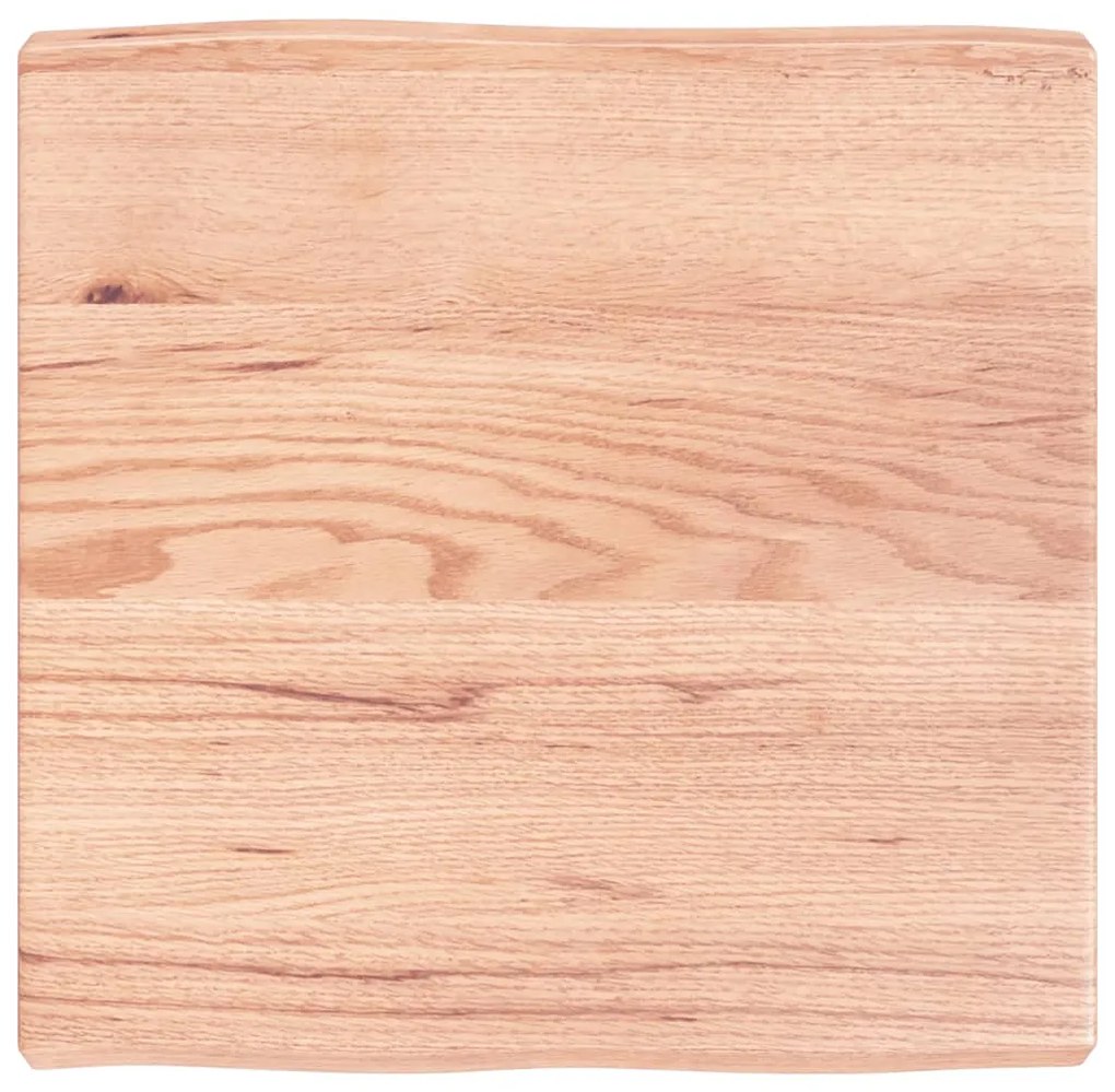 vidaXL Επιφ Τραπεζιού Αν Καφέ 60x60x(2-6)εκ. Ακατέργ. Μασίφ Ξύλο Δρυός