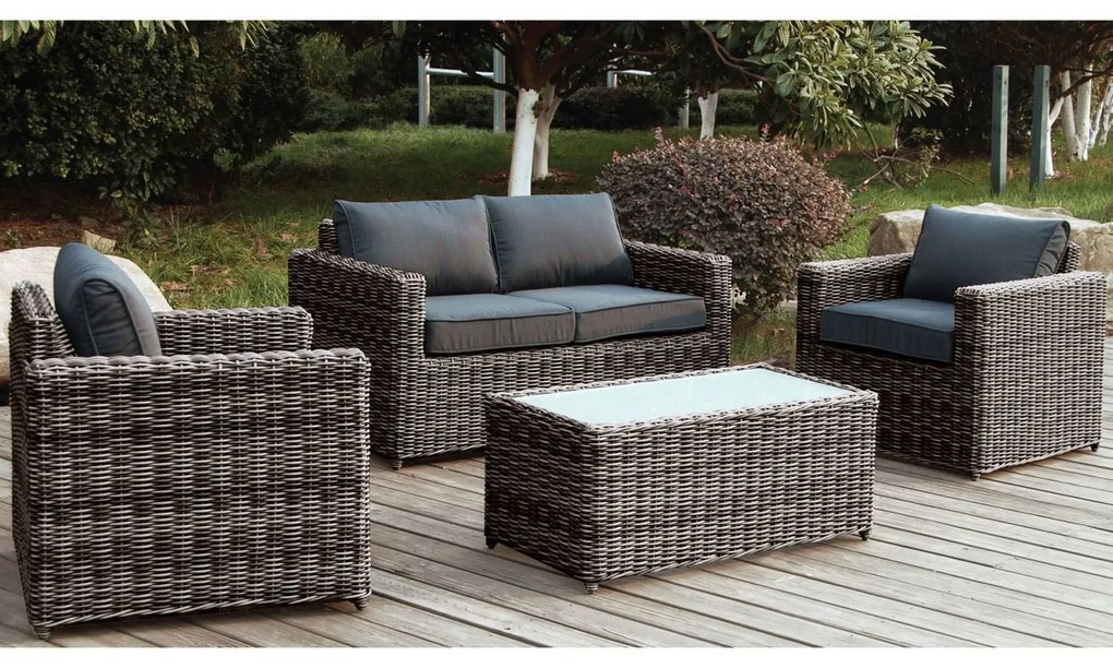 Σετ Σαλόνι Arizona Grey-Brown Ε6734 138X77X73 cm Four Seater