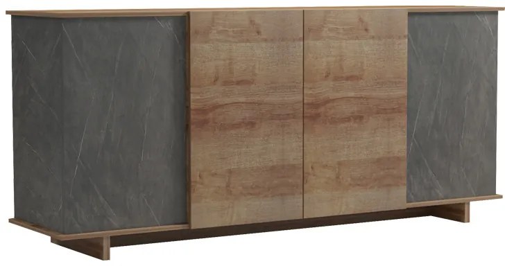 Μπουφές Zafore  σε oak-γκρι μαρμάρου 180x45x80εκ Υλικό: MELAMINE 230-000074