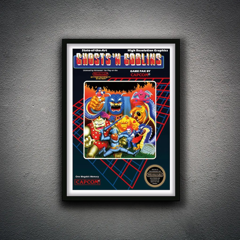 Πόστερ &amp; Κάδρο Ghost n Goblins GM108 30x40cm Μαύρο Ξύλινο Κάδρο (με πόστερ)
