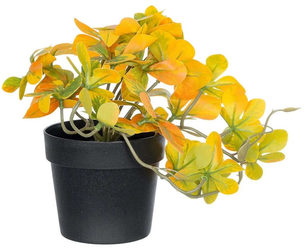 Τεχνητό Φυτό Schefflera 20955 Φ20x18cm Green-Yellow GloboStar Πολυαιθυλένιο,Ύφασμα