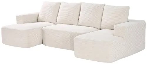 VEVOR Modular Sectional Sofa U Shaped Cloud Couch with Chaise and Cushion Beige