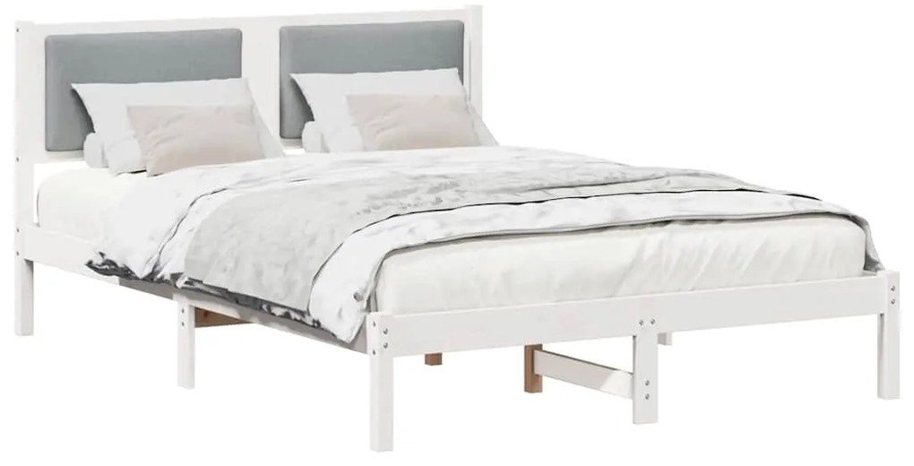 vidaXL Σκελετός Κρεβατιού με κεφαλάρι Ανοιχτό γκρι 160 x 200 cm