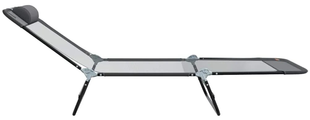 vidaXL Πτυσσόμενη ξαπλώστρα Γκρι 182 x 55 x 85.5 εκ. Textilene