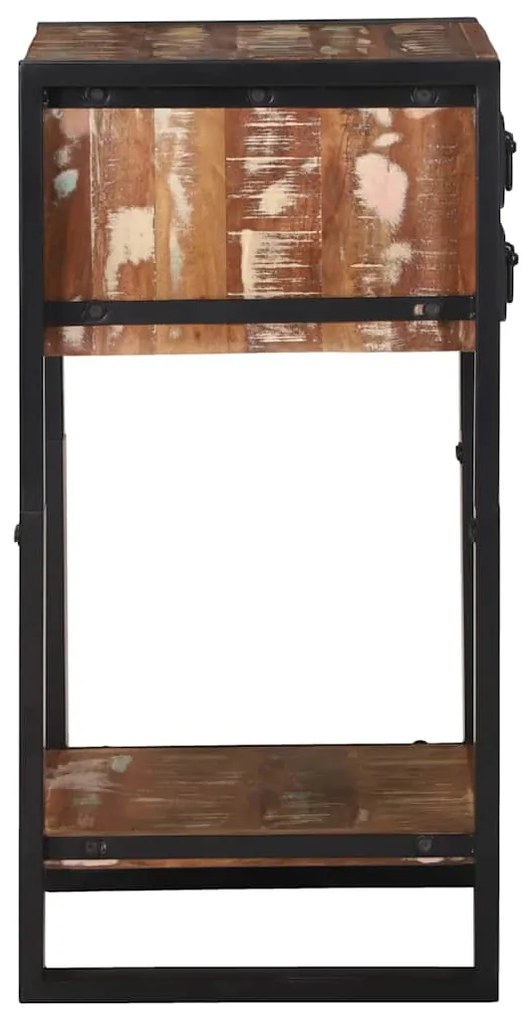 vidaXL Κομοδίνο Πολύχρωμο 40x40x80 εκ. Μασίφ Ανακυκλωμένο Ξύλο