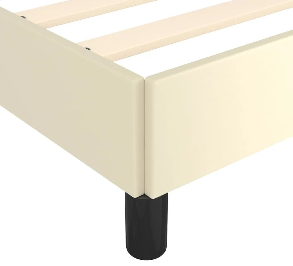 vidaXL Πλαίσιο Κρεβατιού Κρεμ 180x200 εκ. από Συνθετικό Δέρμα