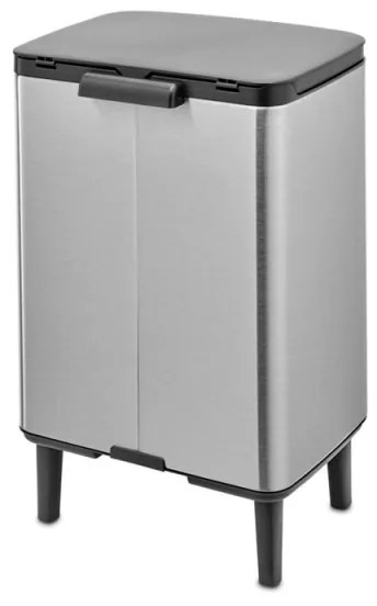 Κάδος Brabantia Bo Small Hi 1006650, 12 l, Ομαλό και αθόρυβο άνοιγμα, Αντιολισθητική βάση, Ανθεκτικό στα δακτυλικά αποτυπώματα, Inox