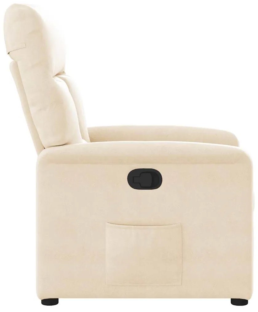 vidaXL Πολυθρόνα Ανακλινόμενη Μπεζ Ύφασμα Μικροϊνών