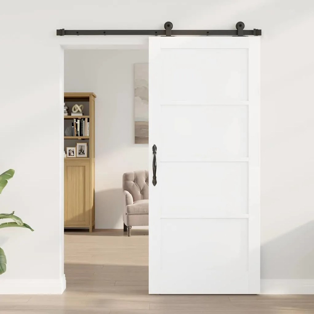 vidaXL Συρόμενη Πόρτα ORKDAL Λευκό και μαύρο 86 x 198.5 cm