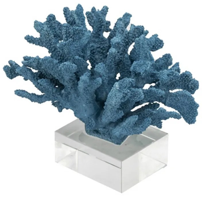 Artekko Coral Διακοσμητικό Κοράλλι σε Βάση Ρητίνη Γυαλί Μπλε (24.1x21.6x20)cm Artekko 70300