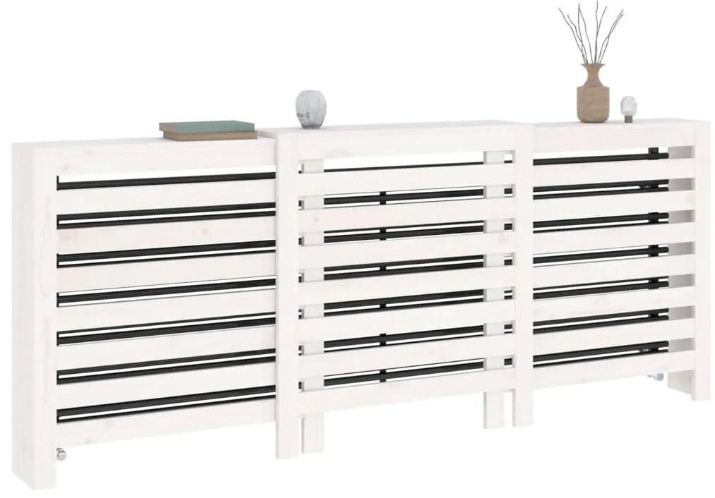 vidaXL Κάλυμμα Καλοριφέρ Λευκό 210x21x85 εκ. από Μασίφ Ξύλο Πεύκου