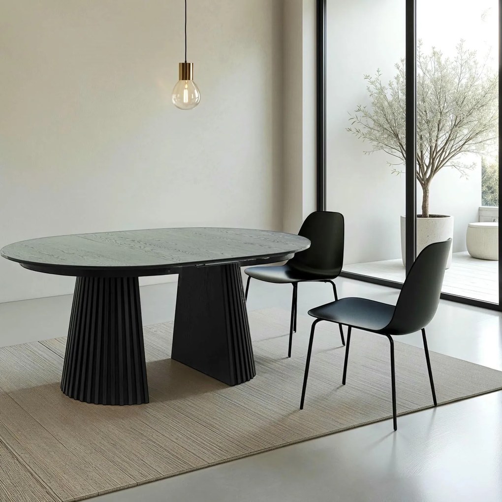 Svendborg Extendable Round Dining Table ø120 Black Oak