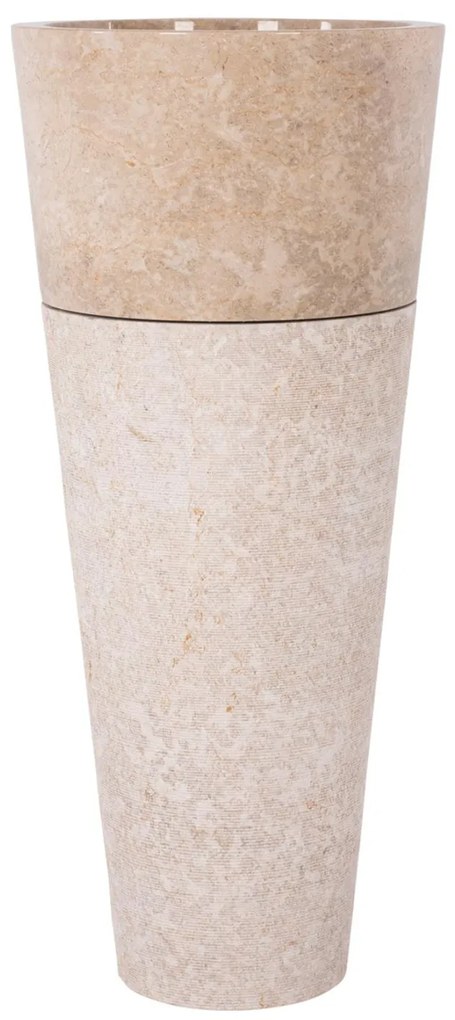 Νιπτήρας C7808.02 Μαρμάρινος Cone Sink Creme White Φ40x90Y εκ. 40x40x90 εκ.