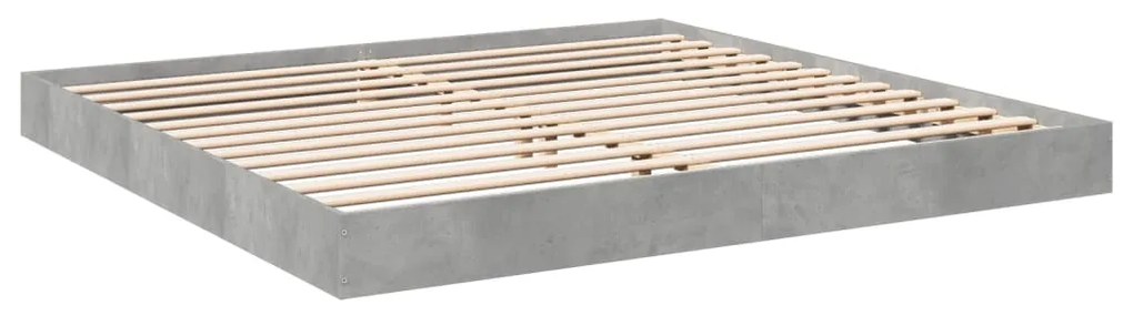 vidaXL Πλαίσιο Κρεβατιού Γκρι Σκυροδέματος 180x200 εκ. Επεξεργ. Ξύλο