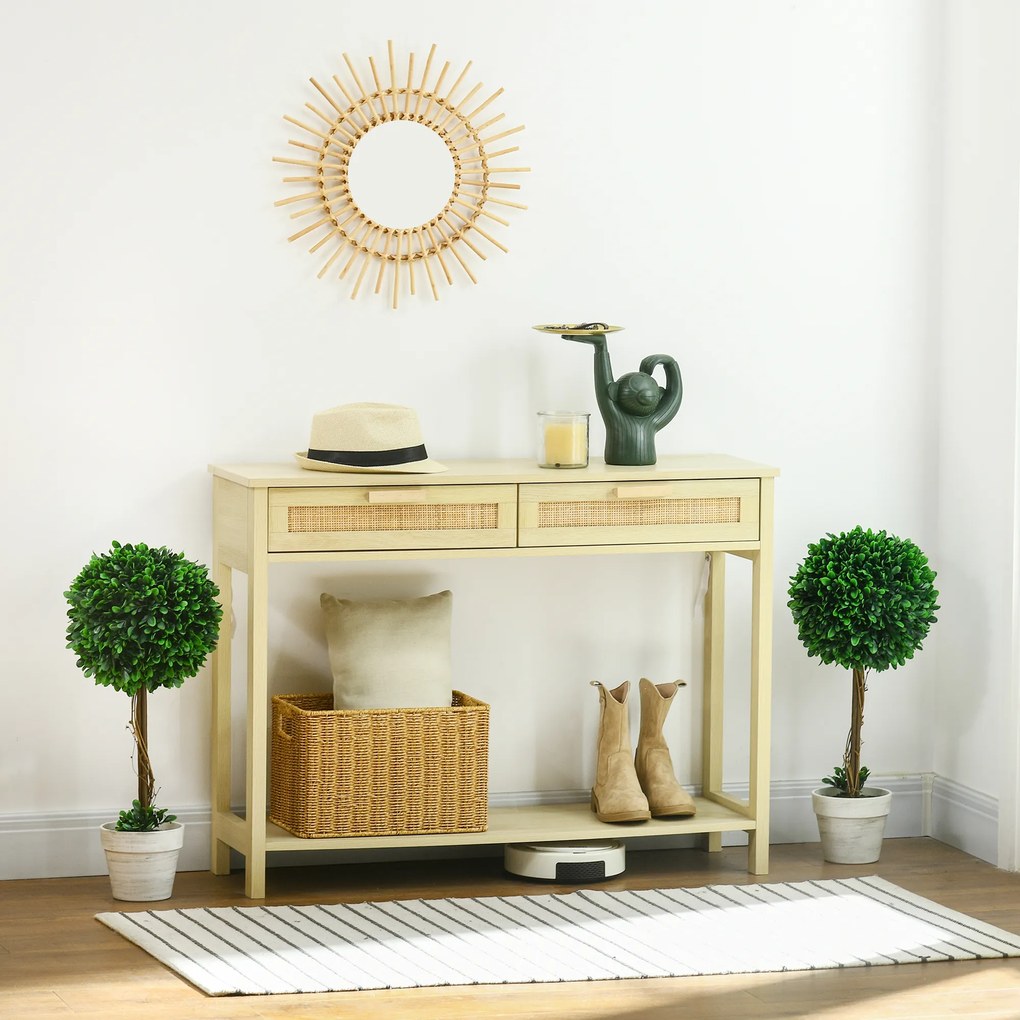 HOMCOM Σετ 2 Τεχνητών Δέντρων Πυξαριού, Τεχνητό Φυτό, συμπεριλαμβανομένου Τεχνητού Βρύου, 1 Εξωτερική Γλάστρα, 28 cm x 28 cm x 60 cm, Πράσινο