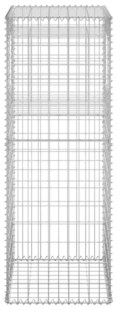 Συρματοκιβώτια Στύλοι 2 τεμ. 50 x 50 x 140 εκ. Σιδερένιοι - Ασήμι