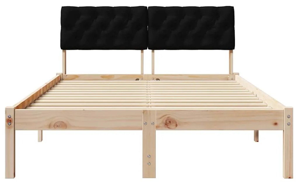 vidaXL Σκελετός Κρεβατιού με κεφαλάρι Καφέ και μαύρο 120 x 200 cm