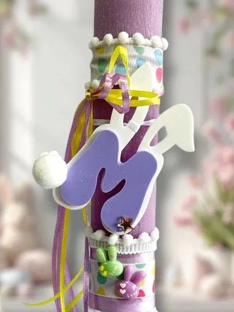 Μονόγραμμα Κουνελάκι Αρωματική λαμπάδα - Σετ Λαμπάδα και Αυγό