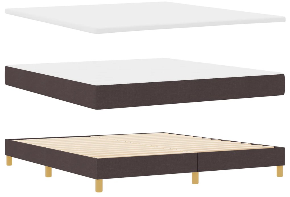 vidaXL Κρεβάτι με ελατήρια με Ματress & LED Καφέ 180x200 εκ. Ύφασμα
