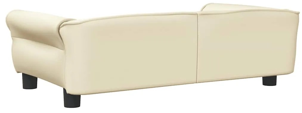 vidaXL Κρεβάτι Σκύλου Κρεμ 95 x 55 x 30 εκ. από Συνθετικό Δέρμα