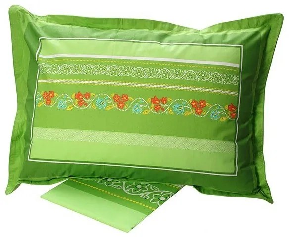 Σετ Σεντόνια Cotton Feelings εμπριμέ 4674 Green Υπέρδιπλο (220x260)
