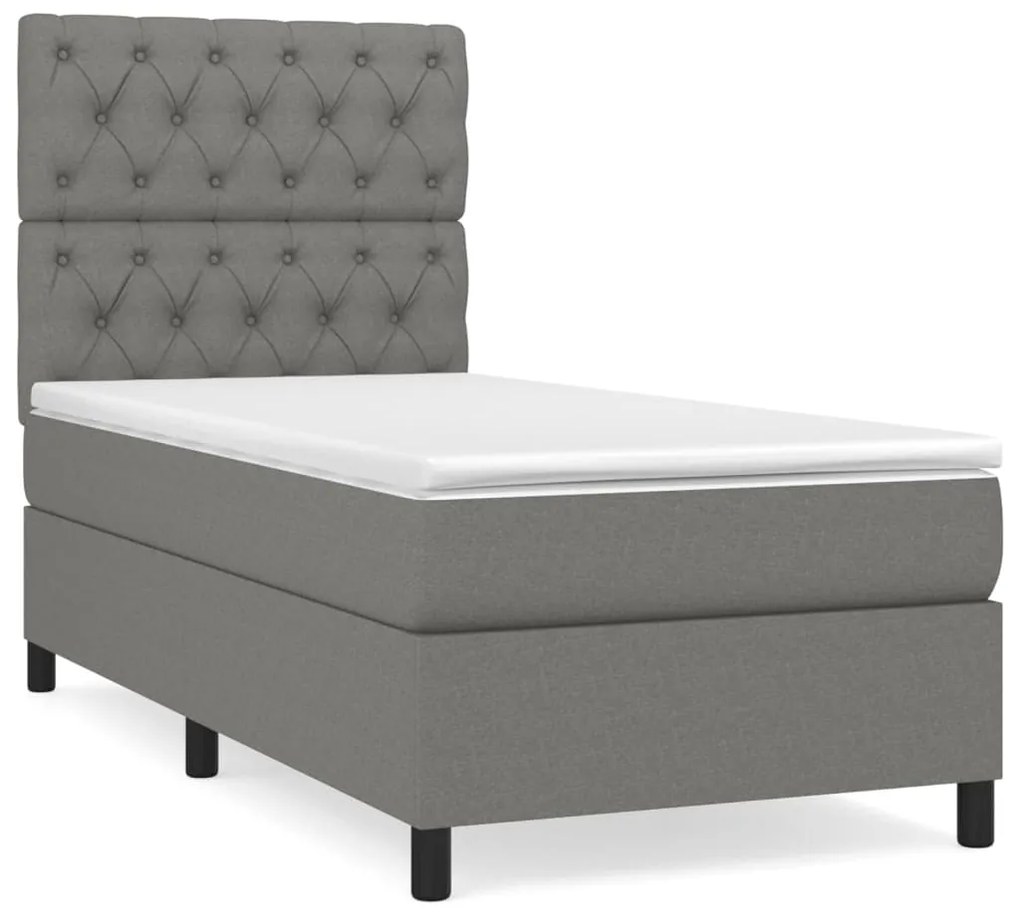 ΚΡΕΒΑΤΙ BOXSPRING ΜΕ ΣΤΡΩΜΑ ΣΚΟΥΡΟ ΓΚΡΙ 80X200 ΕΚ. ΥΦΑΣΜΑΤΙΝΟ 3141970