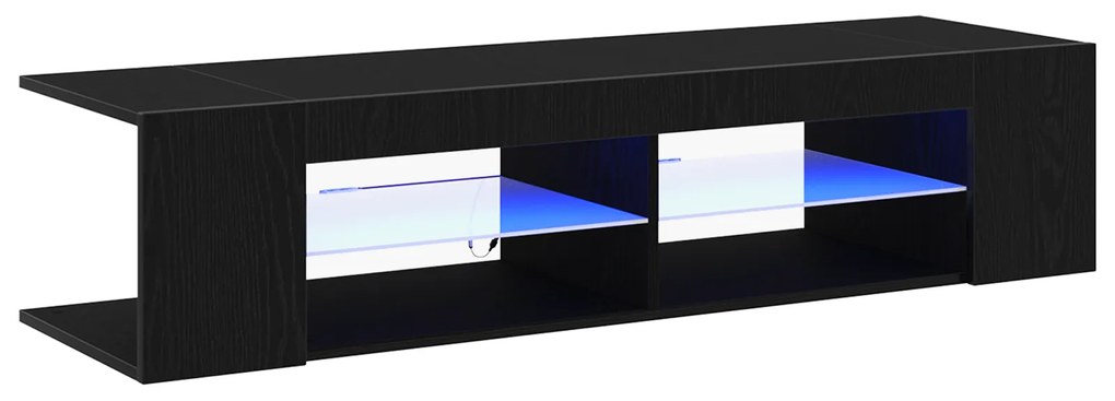 vidaXL Ντουλάπα τηλεόρασης με LED Φώτα Μαύρη Δρυς 135x39x30 εκ Επεξεργασμένο ξύλο