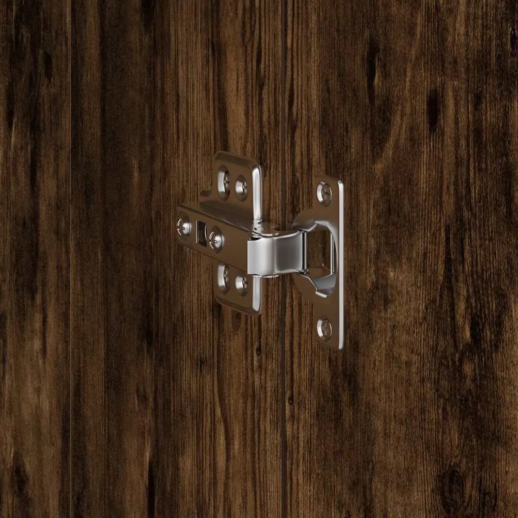 vidaXL Highboard Καπνιστό Δρύς 35 x 39 x 168 εκ.