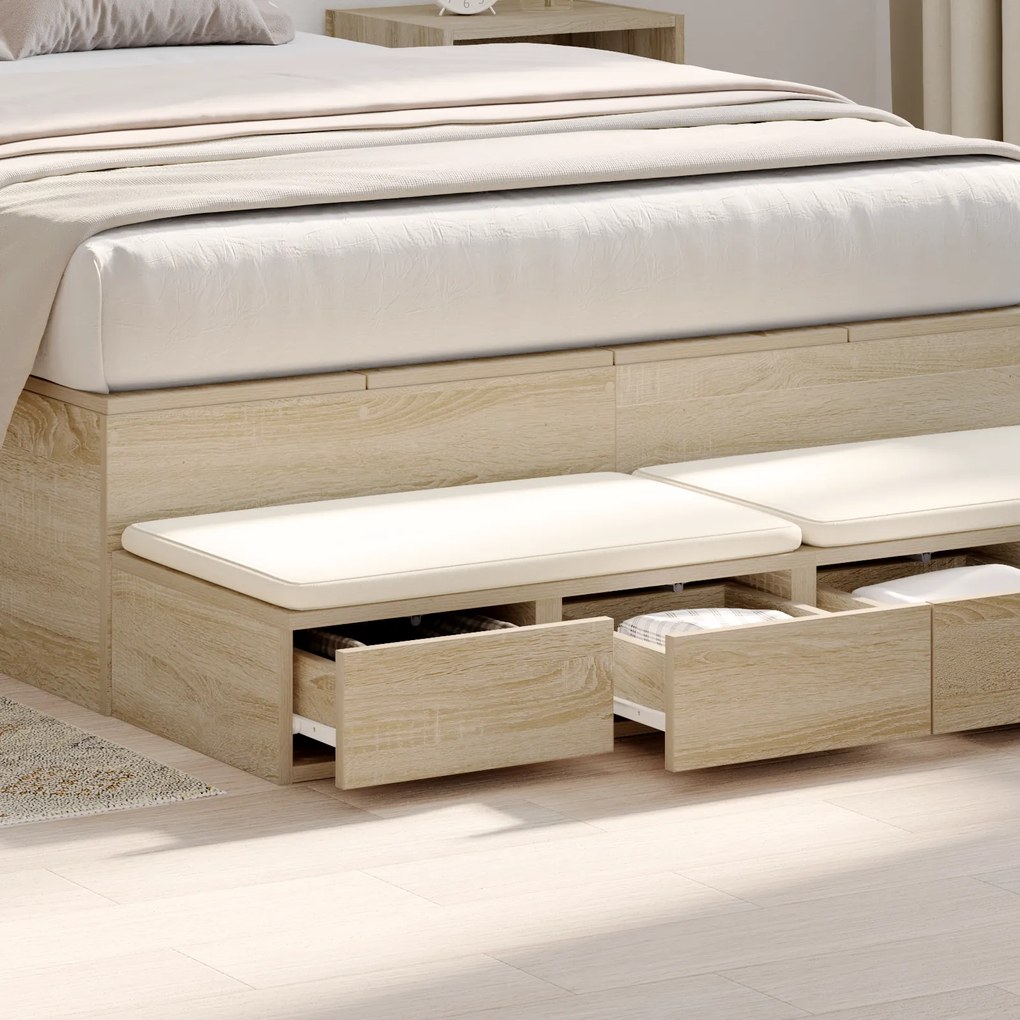 vidaXL Κομοδίνα με Συρτάρια Sonoma Oak 120x36.5x16.5 εκ Επεξεργασμένο Ξύλο