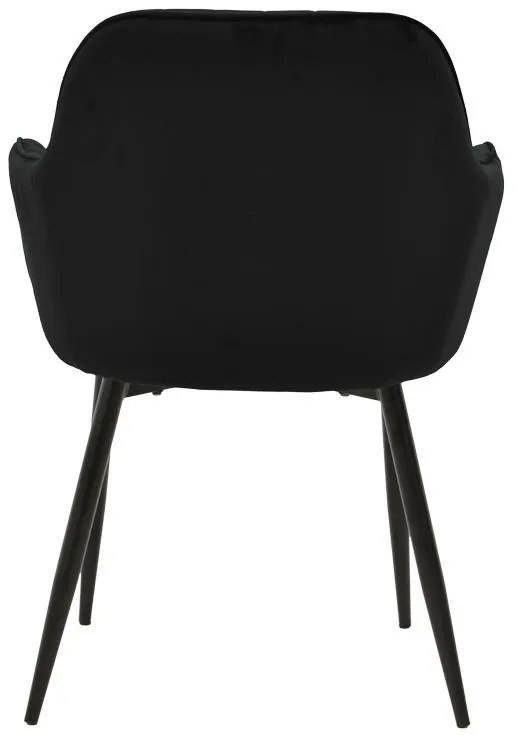 Καρέκλα - Πολυθρόνα Noor σε Μαύρο Βελούδο με Μαύρο Μεταλλικό Πόδι 58x58x86εκ. 2αδα 58x58x86 εκ.
