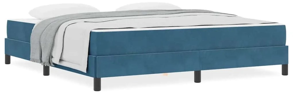 vidaXL Κρεβάτι box spring με στρώμα Σκούρο Μπλε 180 x 200 cm Βελούδο