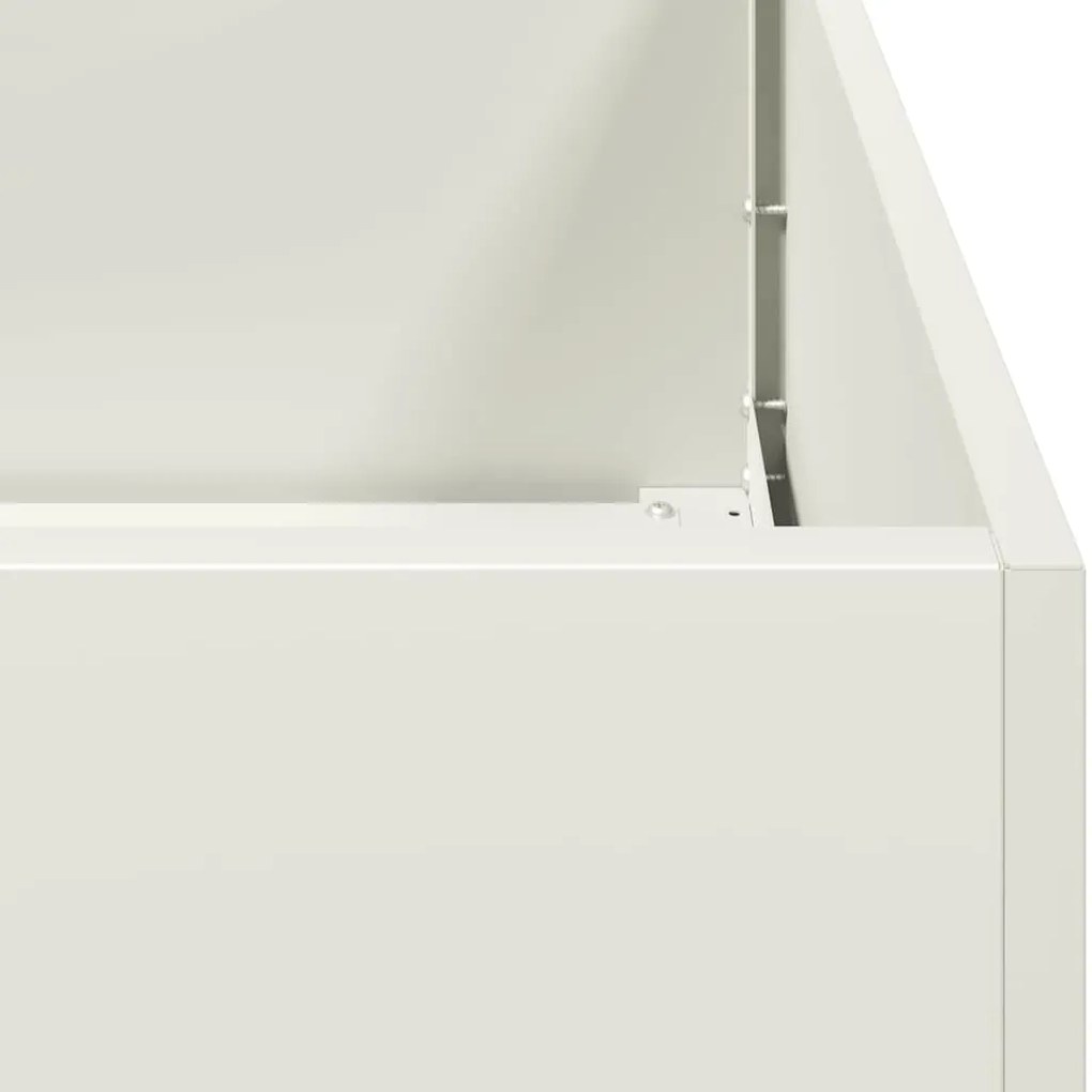 vidaXL Ζαρντινιέρα Λευκή 80x80x80 εκ. από Χάλυβα